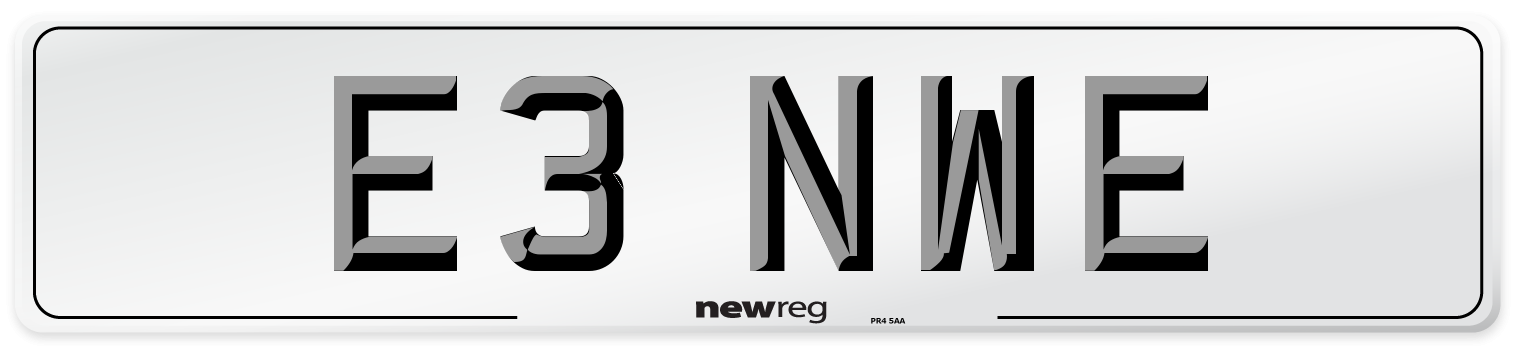 E3 NWE Number Plate from New Reg